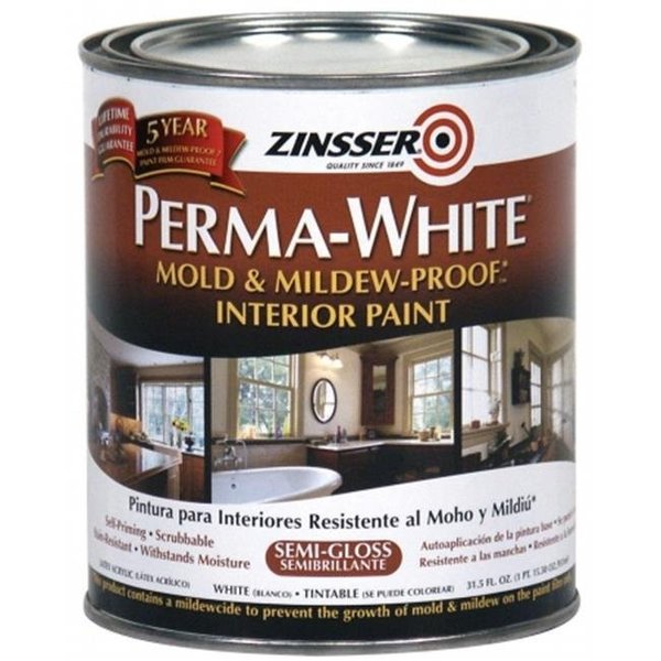Rust-Oleum Rustoleum Quart Semi-Gloss Perma-White Mildew-Proof Bathroom Paint 02754 47719027546